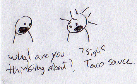 i love ortega's taco sauce, it makes my taco pop.